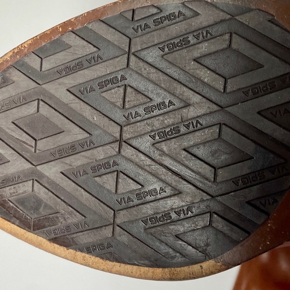 VIA SPIGA Brown Leather Riding Boots Chain Detail - Picture 13 of 13